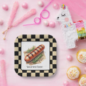 おもしろいwienerローストホットドッグパーティーカスタマイズ可能 ペーパープレート (パーティー)