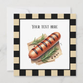 おもしろいwienerローストホットドッグパーティーカスタマイズ可能 招待状 (正面)