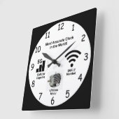 おもしろいWiFi携帯電話の最高精度クロック スクエア壁時計 (傾斜)