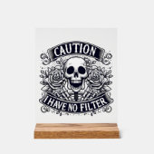 おもしろいword art skeletonのフィルタ アクリルサイン (正面)