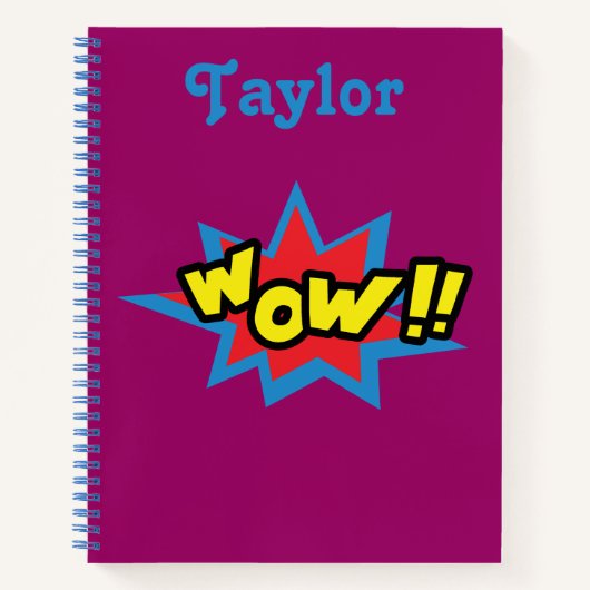 おもしろいWow漫画ブックスクリプト ノートブック (正面)