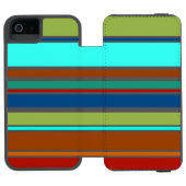 おもしろいXIIストライプ色+背景色 INCIPIO iPhoneウォレットケース (フォリオオープン)