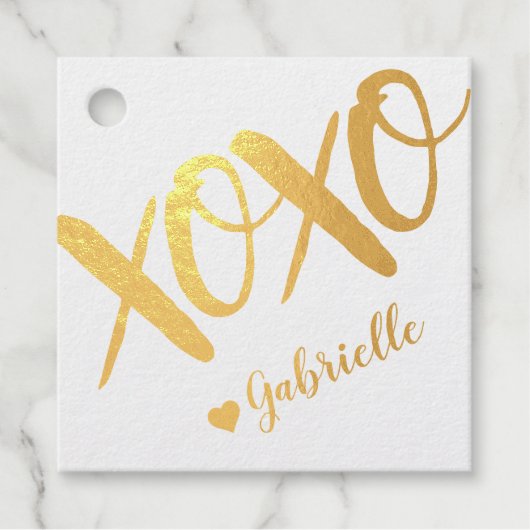 おもしろいXOXOピンク10代のパーティー甘実在16箔 フェイバータグ (正面)