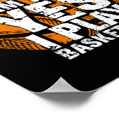 おもしろいYes私は背が高いIバスケッ遊トボバスケ選手 ポスター (角)