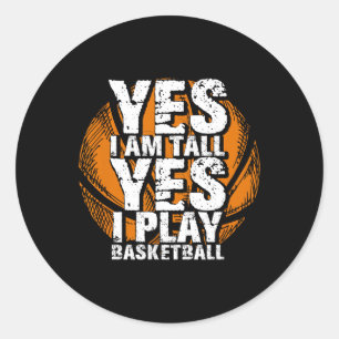 おもしろいYes私は背が高いIバスケッ遊トボバスケ選手 ラウンドシール