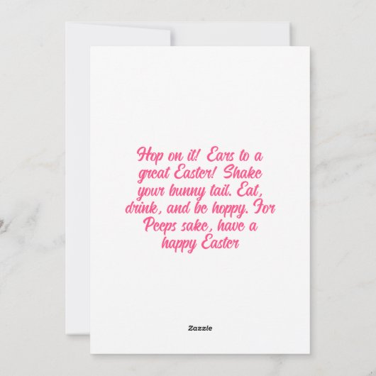 おもしろうさぎのパーソナライズ写真イースターホリデーカード シーズンカード (裏面)