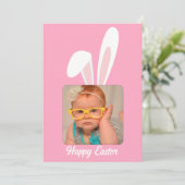 おもしろうさぎ カスタマイズ フォト イースター ホリデー カード (スタンド正面)