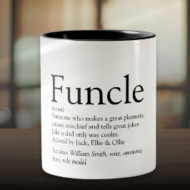 おもしろおじさんFuncleの定義の言葉 ツートーンマグカップ