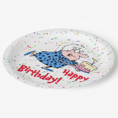 おもしろおばあちゃんのお誕生日ケーキパーティー紙 ペーパープレート (アングル)