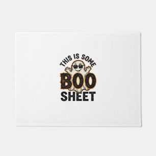 おもしろおばけのシーツビンテージ ハロウィンTシャツ デザイン ドアマット