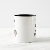 おもしろお気に入りの子供マグカップ(2つの名前と顔写真付き) ツートーンマグカップ (中央)