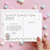 おもしろかわいいガムボールマシン、カスタムファーストバースデー ポストカード