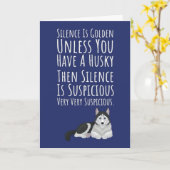 おもしろかわいいシベリアンハスキーカード ペットの飼い主 犬好き カード (黄色い花)