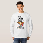 おもしろがらがら七面鳥の顔 パーソナライズカートゥーン Tシャツ (正面フル)