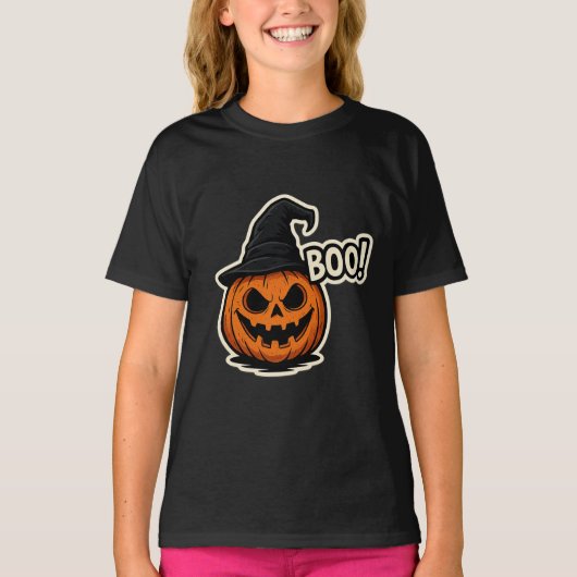  おもしろくて怖いハロウィンステッカー  Tシャツ (正面)