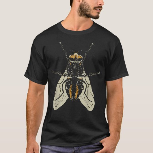 おもしろく飛ぶ昆虫の動物の手抜きのDIY 簡単 Tシャツ (正面)