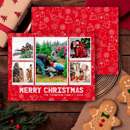 おもしろらくがきクリスマス 5枚の写真 ホリデーカード