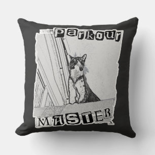 おもしろアクティブパルクールマスター・パンクキティデザイン クッション