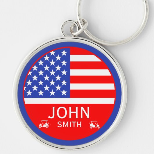 おもしろアメリカ人ゴルファー キーホルダー (正面)