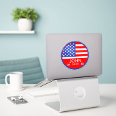 おもしろアメリカ人ゴルファー シール (デスク上のノートパソコン)