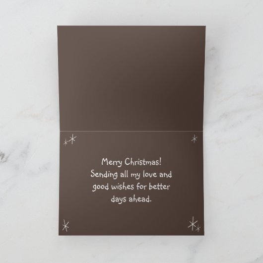 おもしろウィンク猫サンタ&ハッピークリスマス ユニーク カー カード (内部)