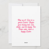 おもしろウサギの写真入りイースターホリデーカード シーズンカード (裏面)