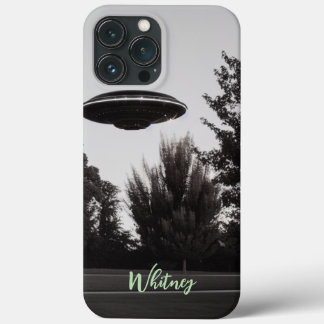 おもしろエイリアンインベージョン レトロUFO SF映画 名前 iPhone 13 PRO MAXケース