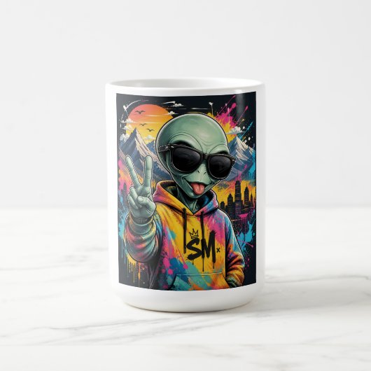 おもしろエイリアンヴァイブス コーヒーマグカップ (中央)