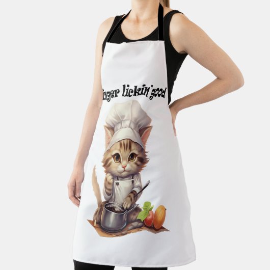 おもしろエプロンの猫好き指舐める良い エプロン (インサイチュ)