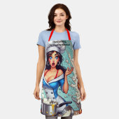 おもしろエプロン – 爆発を伴うカオティックシェフの漫画 エプロン (着用した状態)