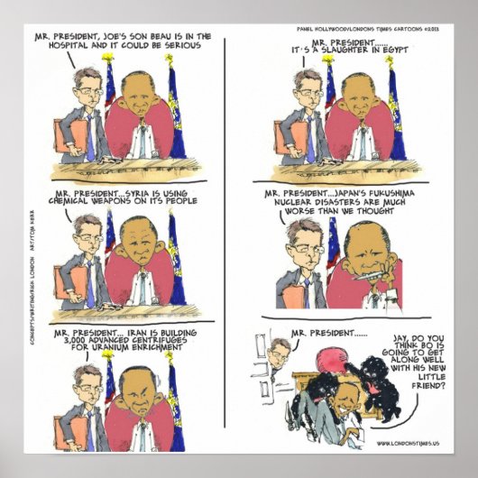 おもしろオバマとボの風刺漫画ポスター ポスター (正面)