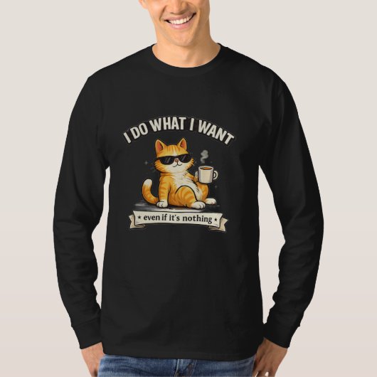 おもしろオレンジ色の猫のTシャツ | 気ままなC Tシャツ (正面)