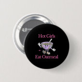 おもしろオートミールデザイン 女性向け 缶バッジ (正面&裏面)