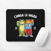 おもしろカエル抗議グラフィック「Chinga la migra」 マウスパッド (マウス)