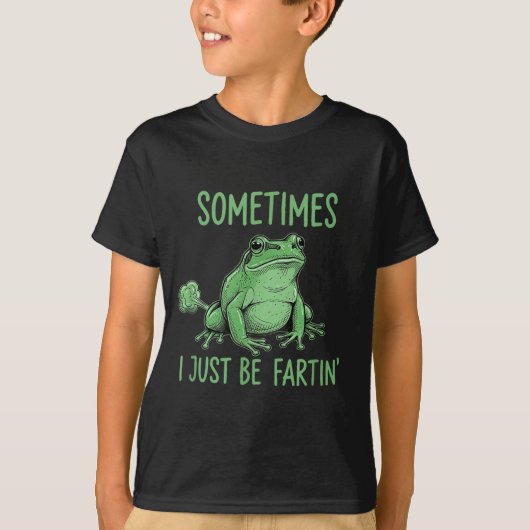 おもしろカエル ミーム おならしちゃう時もある Tシャツ (正面)