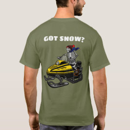 おもしろカスタマイズスノーモービルスケルトンライダー Tシャツ