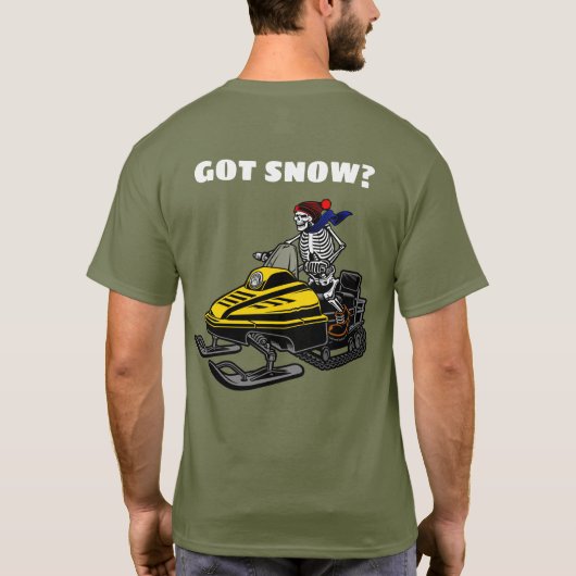 おもしろカスタマイズスノーモービルスケルトンライダー Tシャツ (裏面)