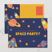 おもしろカスタマイズ - 青イラストの惑星 ポストカード (正面/裏面)