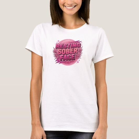 おもしろカスタムデザイン RESTING SOBER FACE オリジナルグッズ Tシャツ (正面)