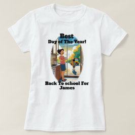 おもしろカスタムネームママコーヒー バックトゥスクール Tシャツ