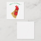 おもしろカードと驚いたオンドリカスタムー – 文字 ノートカード (正面/裏面)