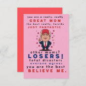 おもしろカードは娘、息子、子供から母のために。 (正面/裏面)