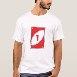 おもしろカードゲームTシャツ | 赤い数字1カード Tシャツ