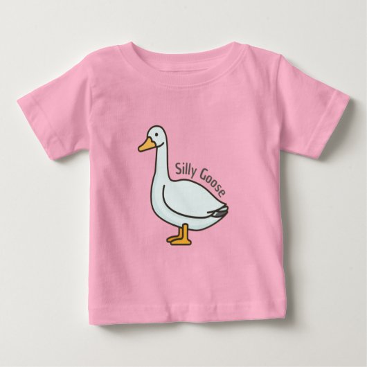 おもしろガチョウ、ガチョウ好き、ばかガチョウ ベビーTシャツ (正面)