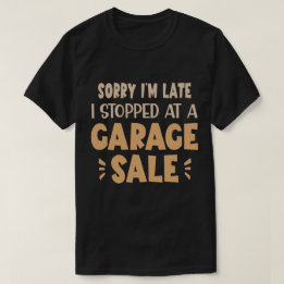 おもしろガレージセールTシャツ、ブラック&タン Tシャツ