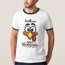 おもしろガーフィーの七面鳥の顔のカスタム・カートゥーン Tシャツ