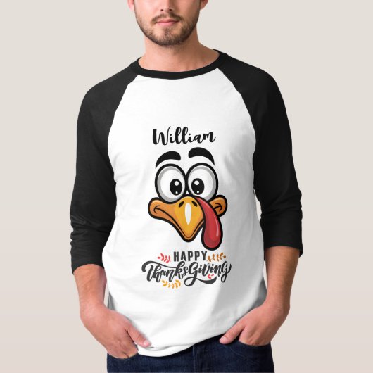 おもしろガーフィーの七面鳥の顔パーソナライズカートゥーン Tシャツ (正面)