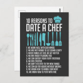 おもしろキッチンシェフデートユーモア一人料理 ポストカード (正面/裏面)