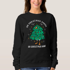 おもしろクリスマスのガチョウ スウェットシャツ