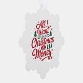 おもしろクリスマスの引用が入った紙のオーナメントカード オーナメントカード (右)